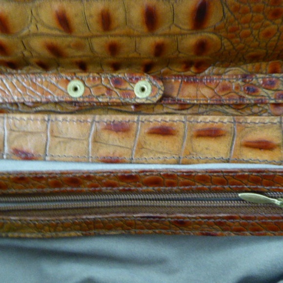 BRAHMIN CROCODILE LEATHER BAG convertible handle CLUTCH purse - Picture 3 of 8